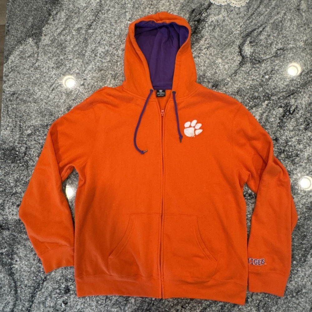 Clemson Tigers Top of the World Long Sleeve Full Zip Hooded Jacket Size XL #769 - Picture 1 of 8